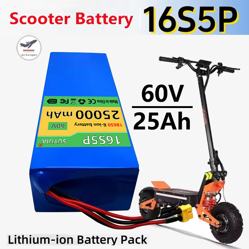60V 30Ah Electric Scooter Battery - แบตเตอรี่ลิเธียมไอออนแบบชาร์จได้ 60V 16S5P 25Ah 18650 1000W