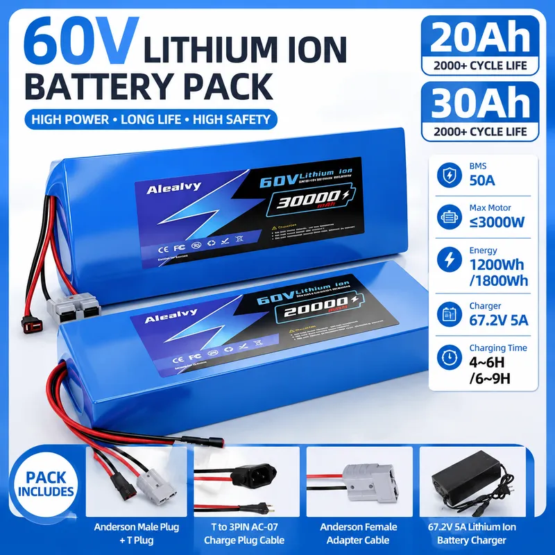 60V 30Ah Electric Scooter Battery - ชุดแบตเตอรี่ลิเธียม 21700 ขนาด 60V 20AH 30AH