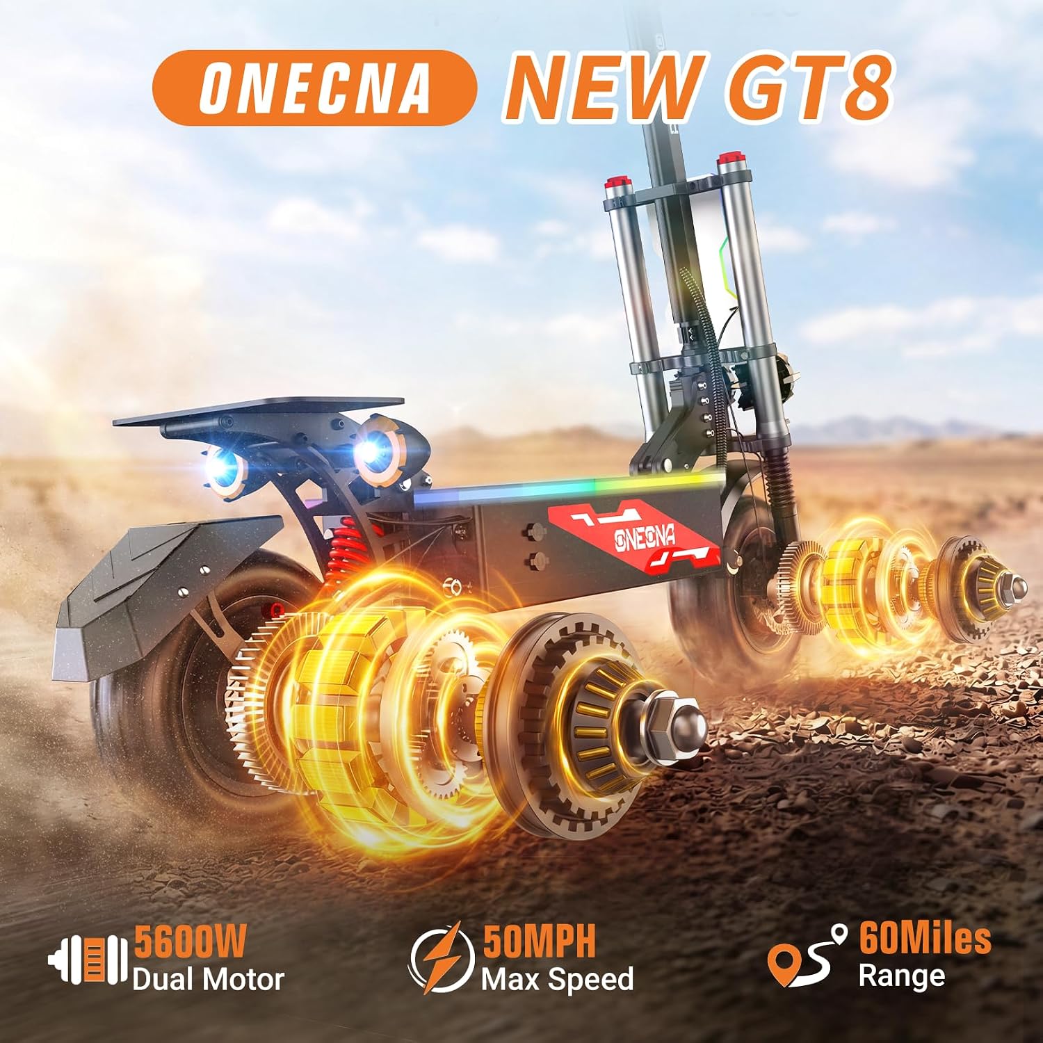 ONECNA GT8PRO สกู๊ตเตอร์ไฟฟ้าส - 60V 5600W Dual Motor Electric Scooter บทวิจารณ์และราคา