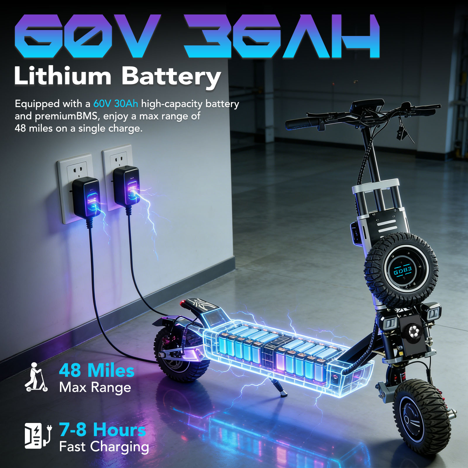 OBARTER GD83 สกู๊ตเตอร์ไฟฟ้าออ - 60V 5600W Dual Motor Electric Scooter บทวิจารณ์และราคา