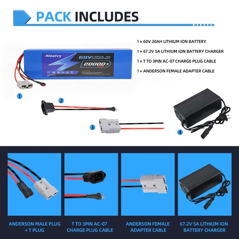  ชุดแบตเตอรี่ลิเธียม 21700 ขน - 60V 30Ah Electric Scooter Battery บทวิจารณ์และราคา